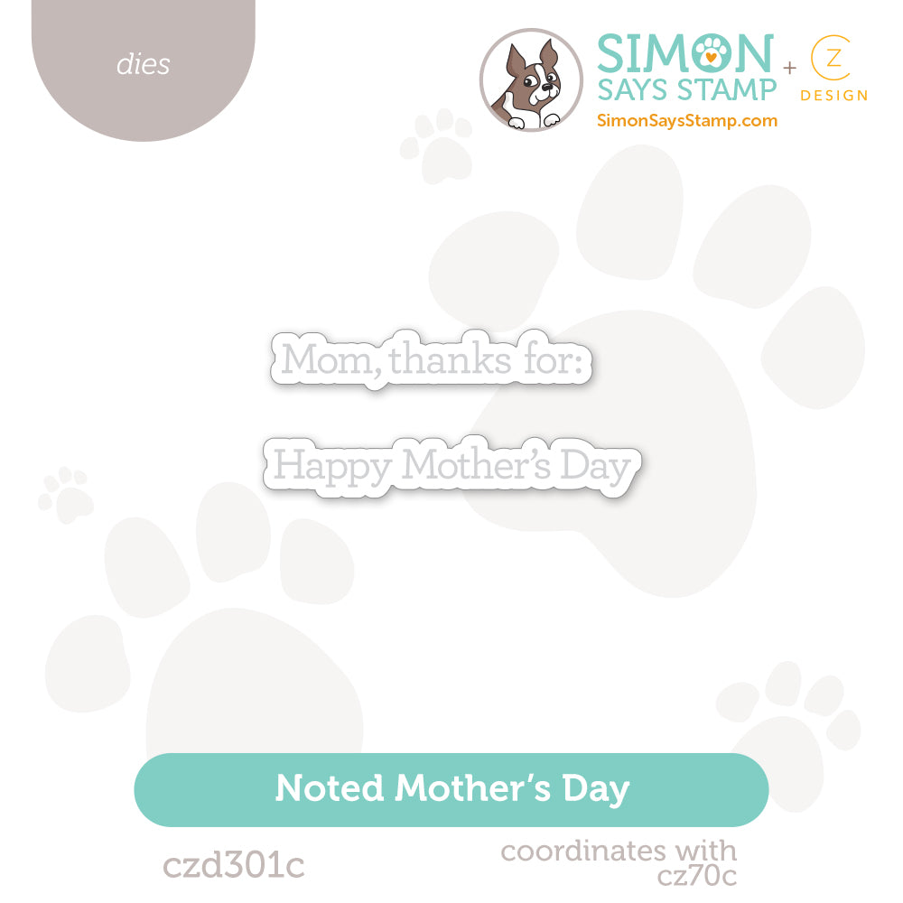 CZ Design Noted Mother's Day Wafer Dies czd301c In My Heart
