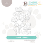 CZ Design Sketch Florals Wafer Dies czd315c
