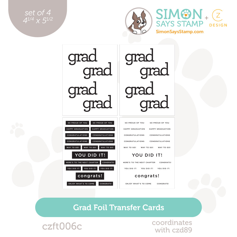 CZ Design Foil Transfer Cards Grad czft006c Celebrate