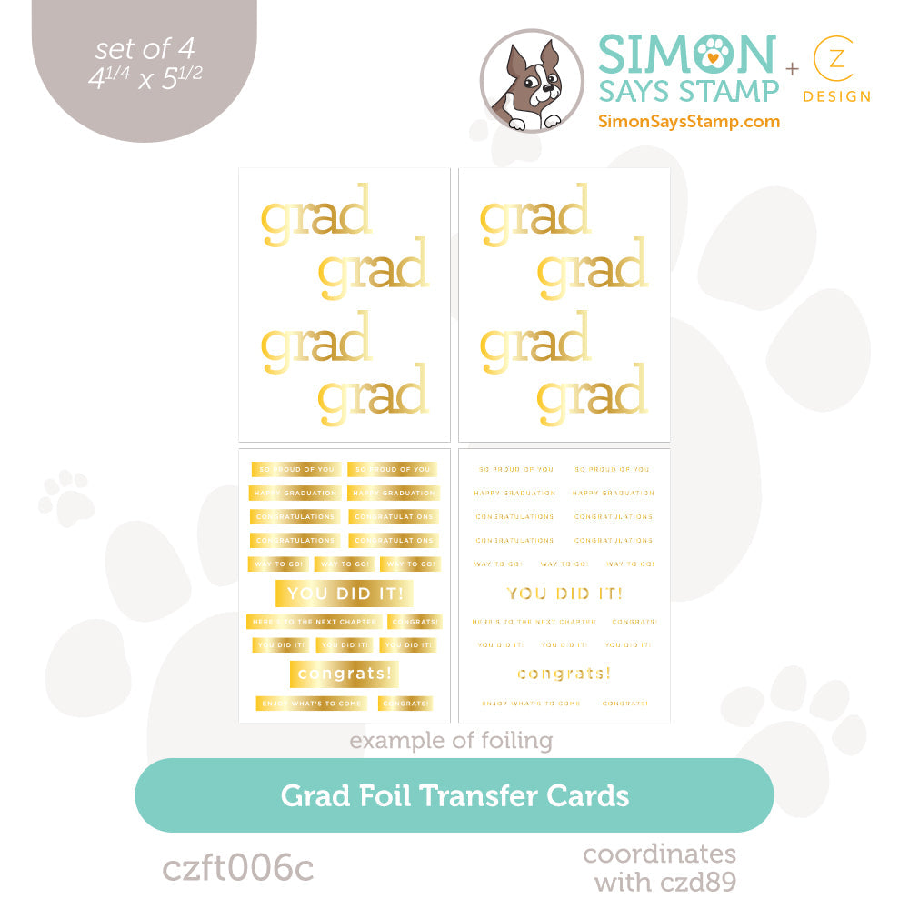 CZ Design Foil Transfer Cards Grad czft006c Celebrate