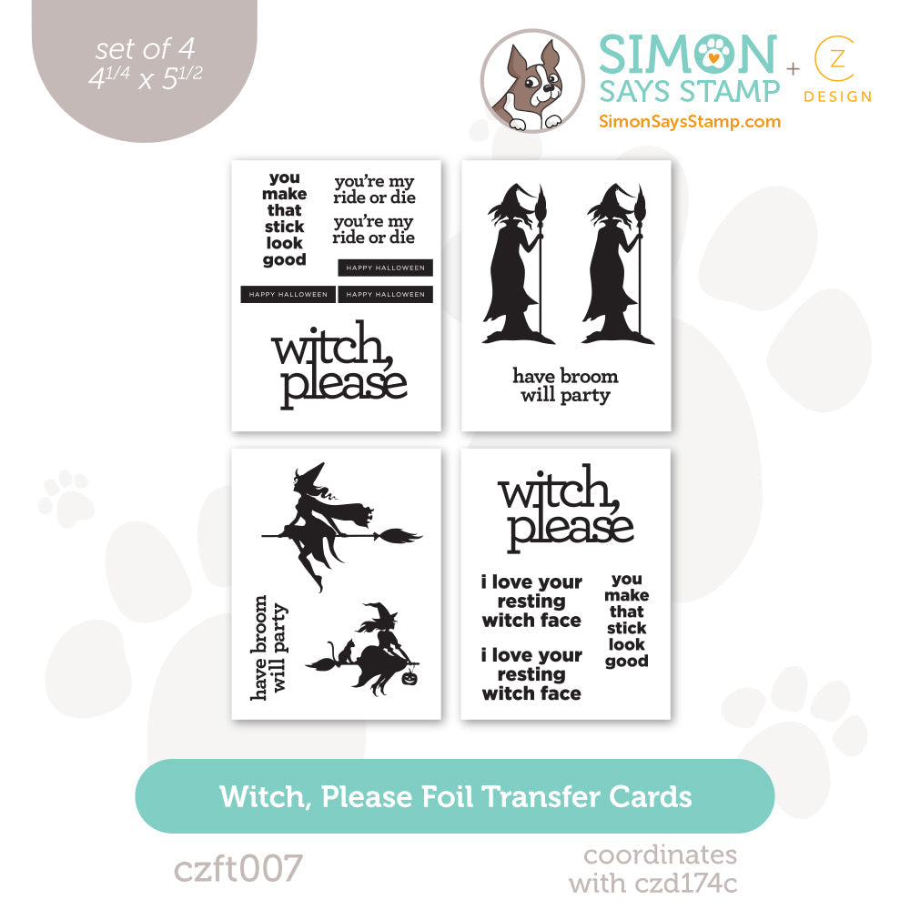 CZ Design Foil Transfer Cards Witch Please czft007 Cheering for You