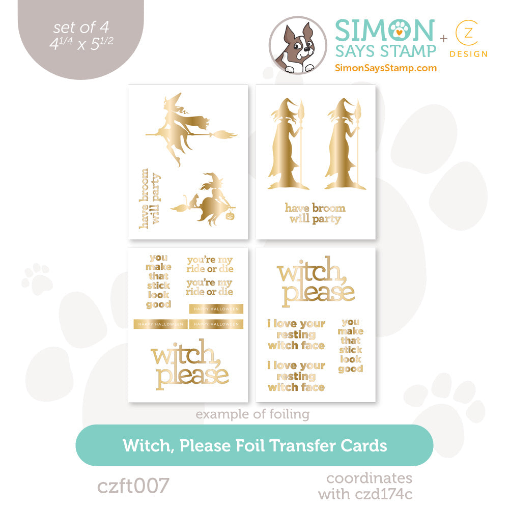 CZ Design Foil Transfer Cards Witch Please czft007 Cheering for You