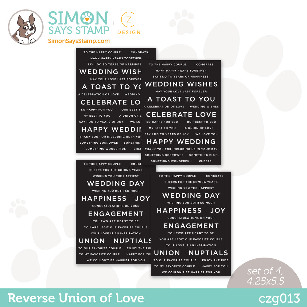 CZ Designs SENTIMENT STRIPS REVERSE UNION OF LOVE czg013