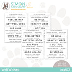 CZ Design Sentiment Strips WELL WISHES czg033