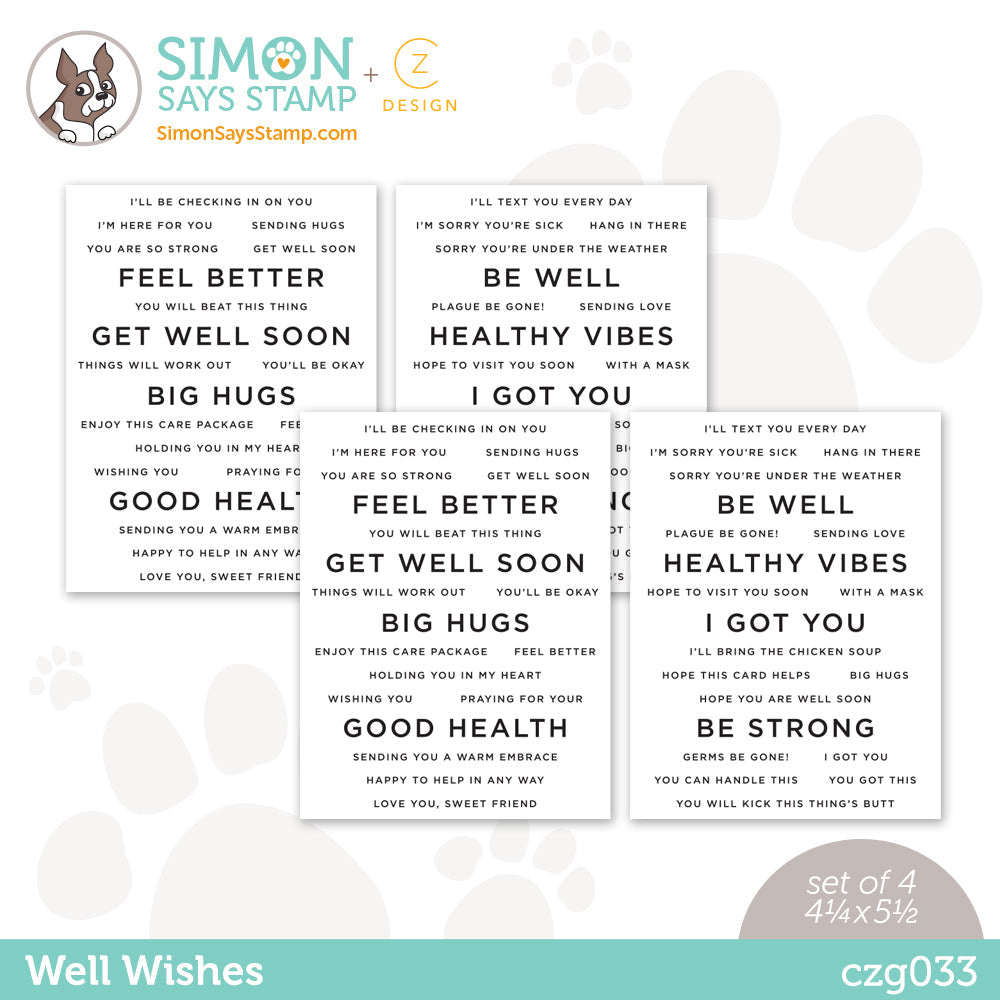 CZ Design Sentiment Strips WELL WISHES czg033