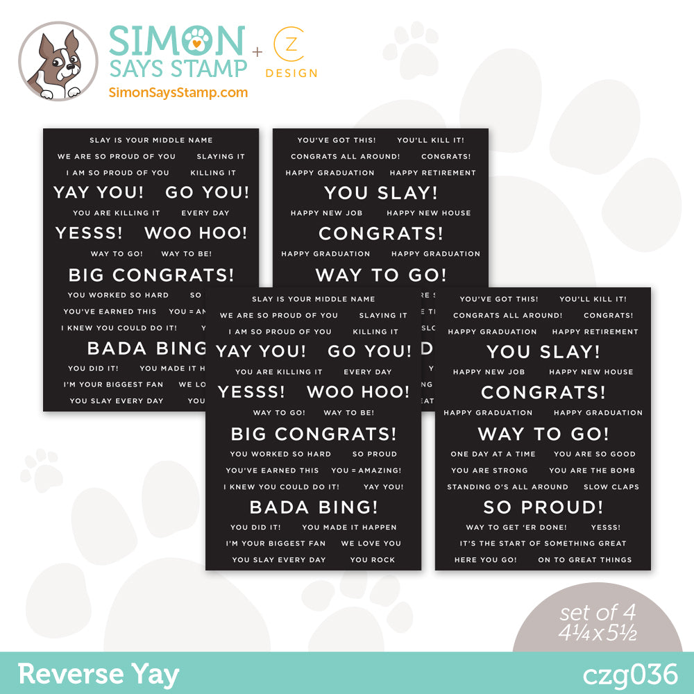 CZ Design Sentiment Strips REVERSE YAY czg036