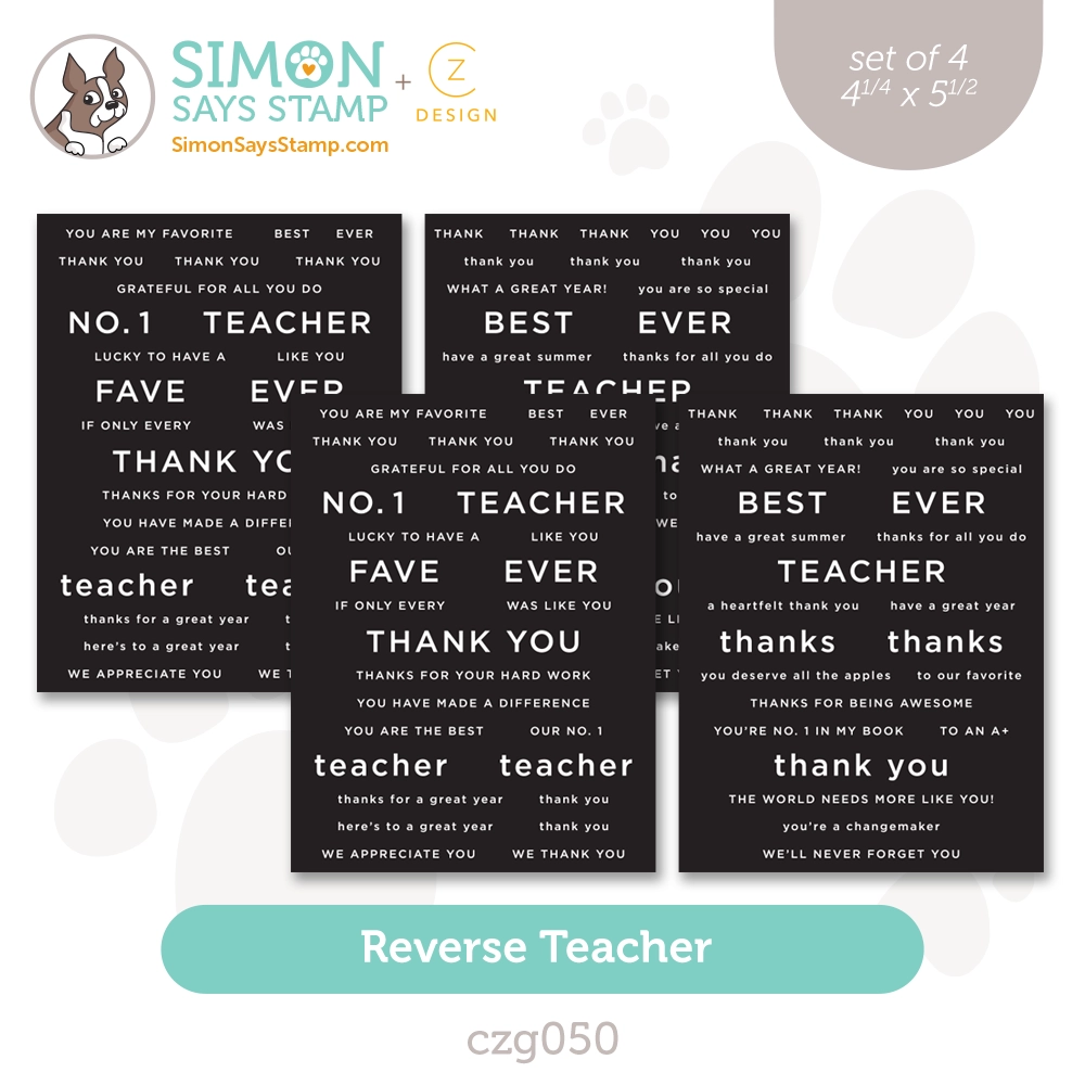 CZ Designs Sentiment Strips Reverse Teacher czg050 Just A Note