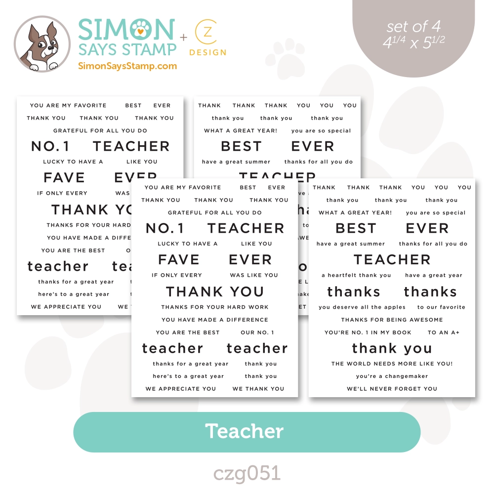 CZ Designs Sentiment Strips Teacher czg051 Just A Note