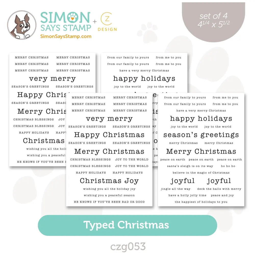 CZ Design Sentiment Strips Typed Christmas czg053 Stamptember
