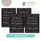 CZ Design Sentiment Strips Reverse Bestie czg054 Sweetheart