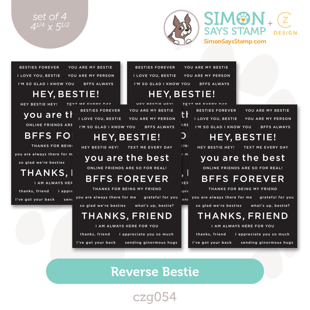 CZ Design Sentiment Strips Reverse Bestie czg054 Sweetheart