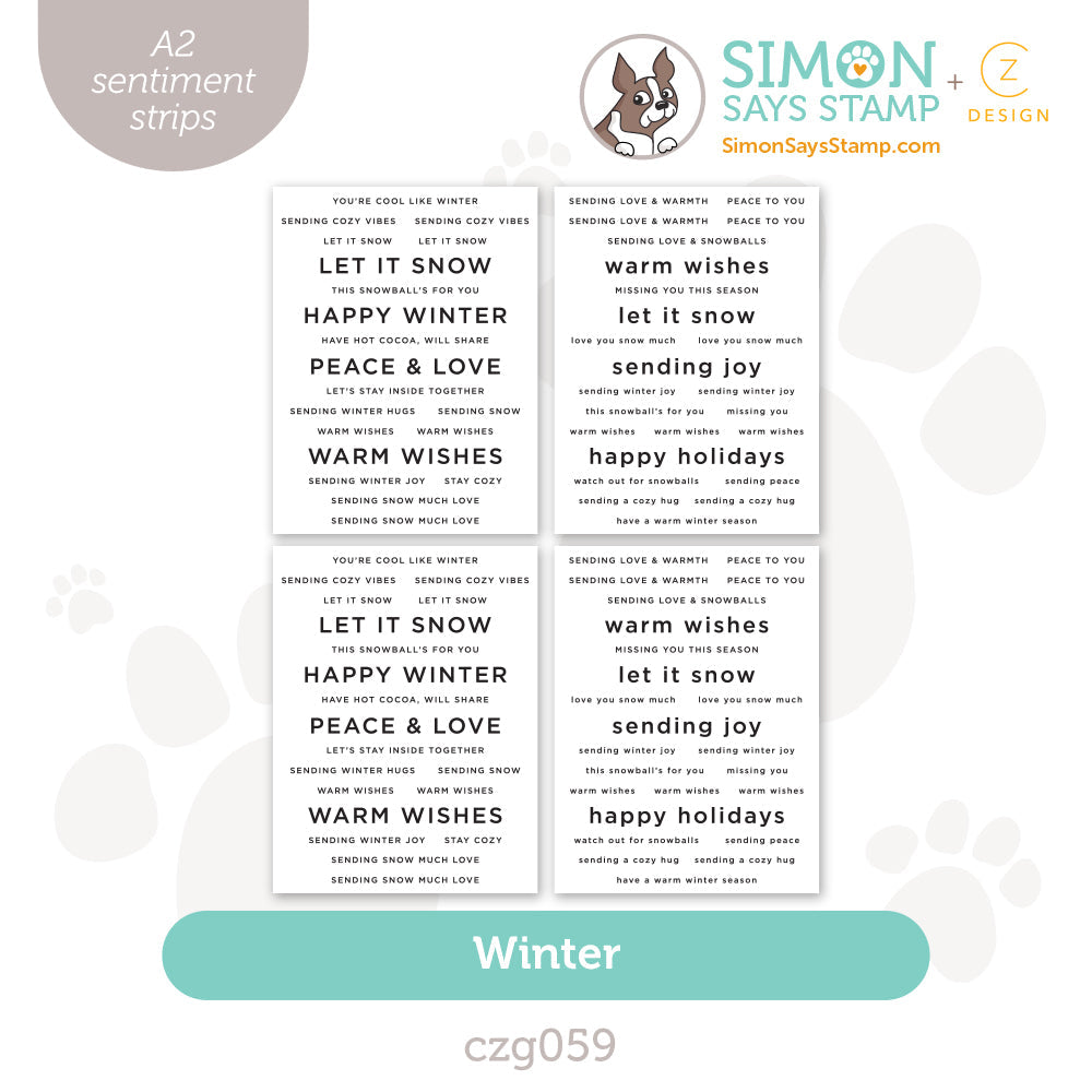 CZ Design Sentiment Strips Winter czg059 Sweet Wishes