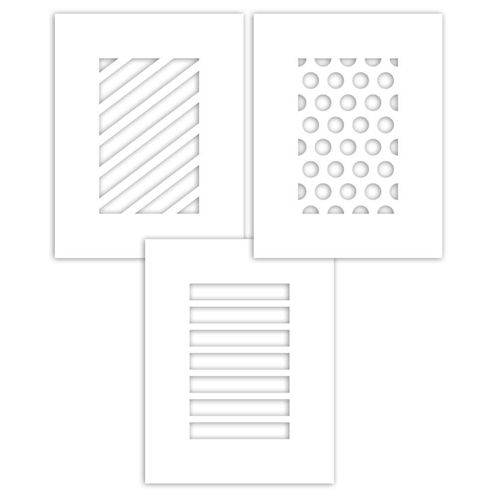 CZ Design Set of 3 Stencils SIMPLE PATTERNS TRIO czt005