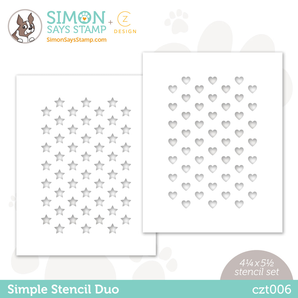 CZ Design Set of 2 Stencils SIMPLE DUO czt006 *