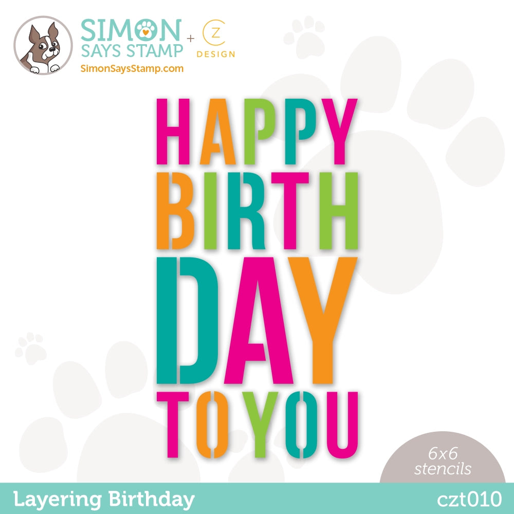 CZ Design Stencils Layering Birthday czt010 Out Of This World