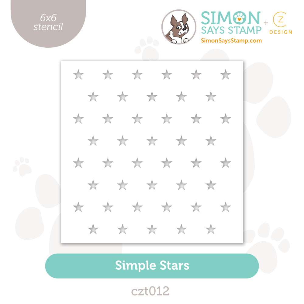 CZ Design Stencil Simple Stars czt012