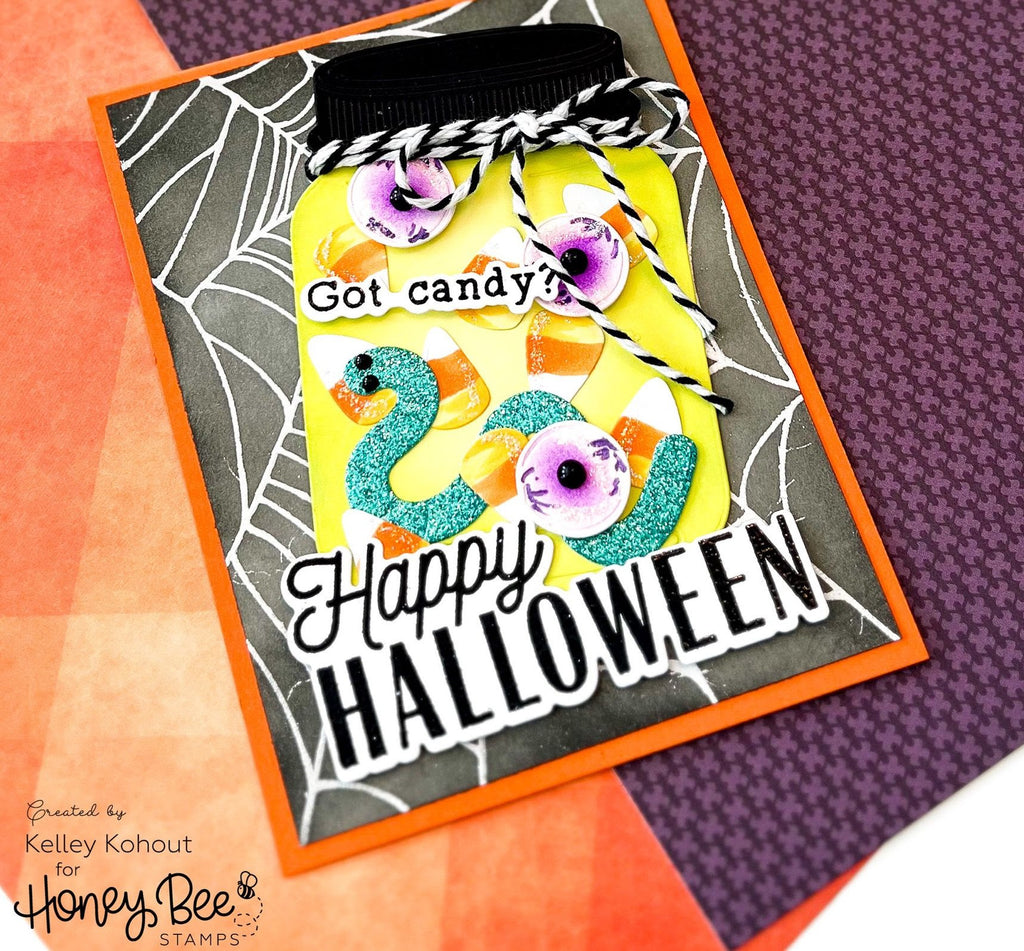 Honey Bee MASON JAR VASE Dies hbds-masjv Got Candy Halloween Card