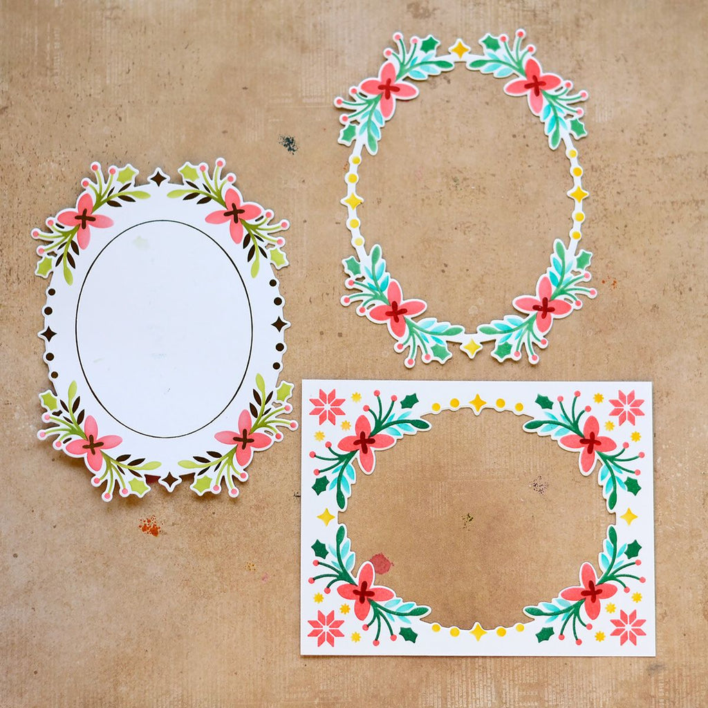 Waffle Flower Folk Art Frame Matching Dies 421444 frames