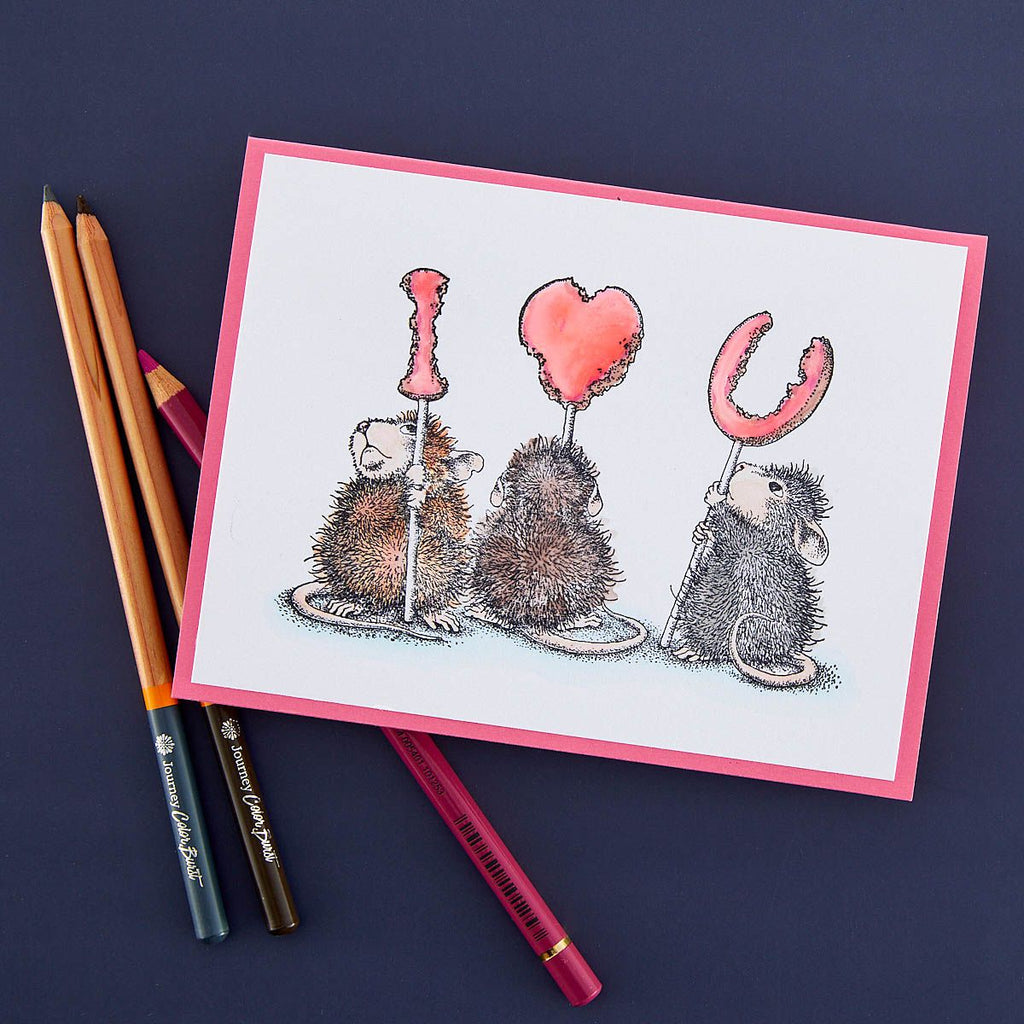 rsc-021 Spellbinders House Mouse We Heart You Cling Rubber Stamps love you