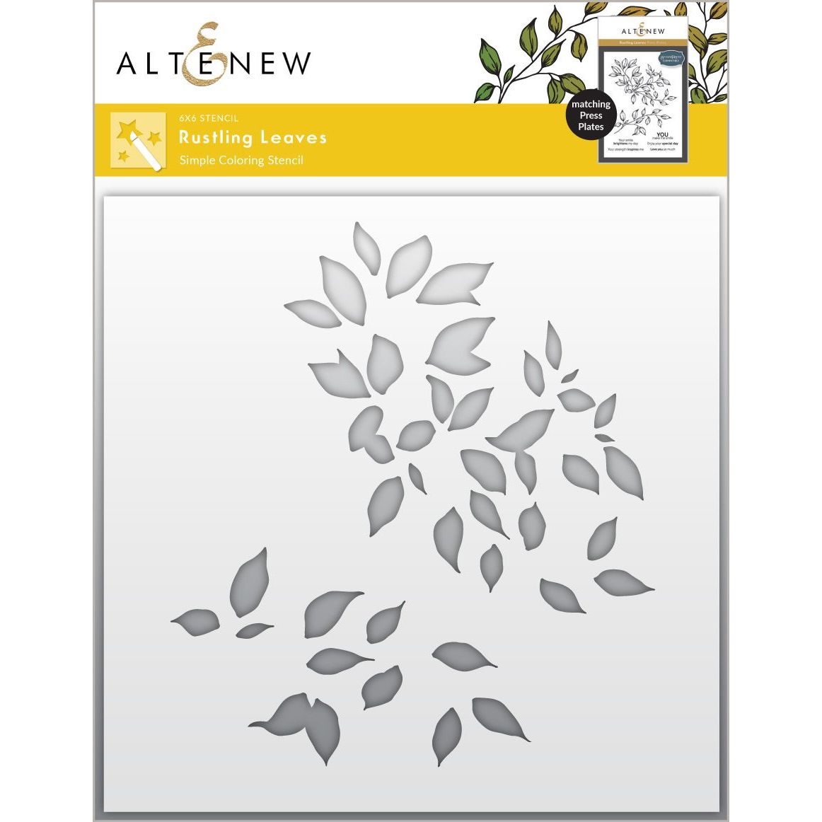Altenew Rustling Leaves Simple Coloring Stencil alt8819