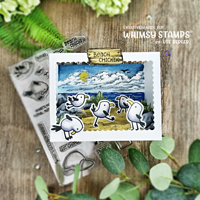 Whimsy Stamps Gullibles Clear Stamps CWSD147b ocean