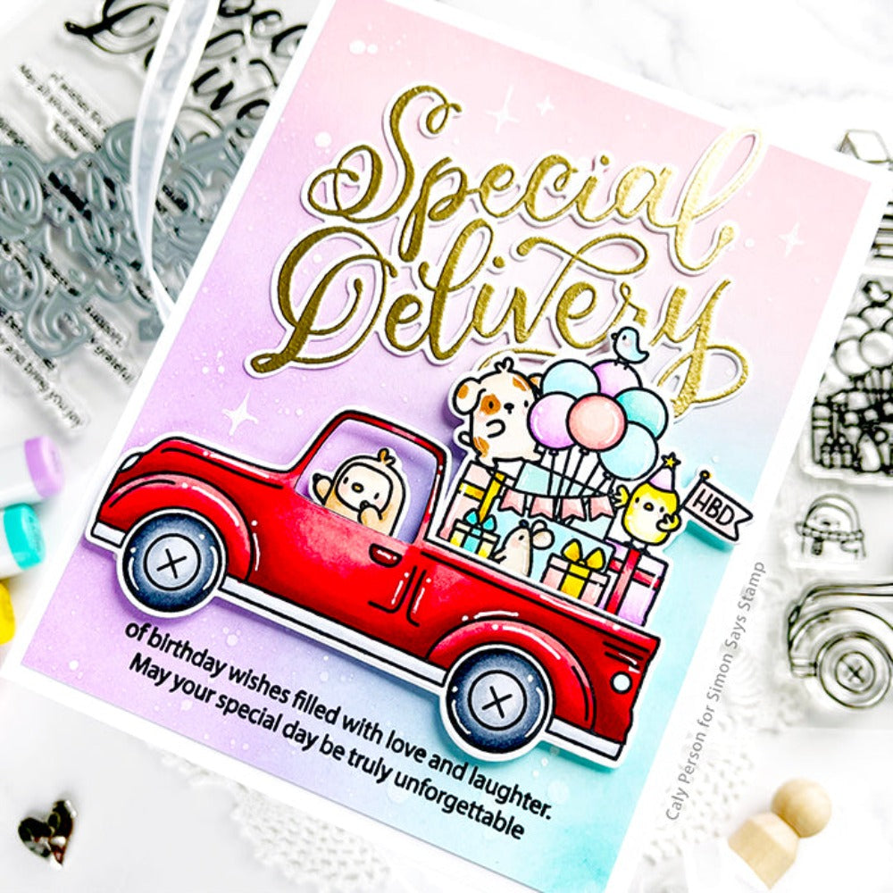 Mama Elephant Clear Stamps Deliver by Truck happy birthday | color-code:ALT04