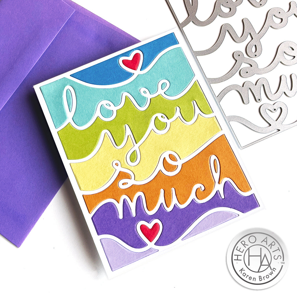 Hero Arts Love You So Much Cover Plate Die df188 colorful