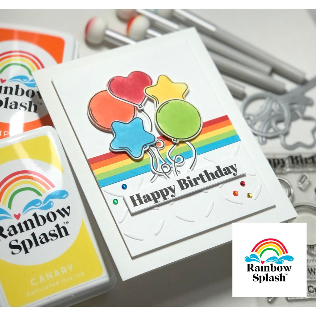 Rainbow Splash Embossing Folder Diamond rsef1 Happy Birthday Card