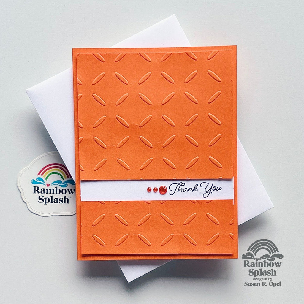 Rainbow Splash Embossing Folder Diamond rsef1 Thank You Card