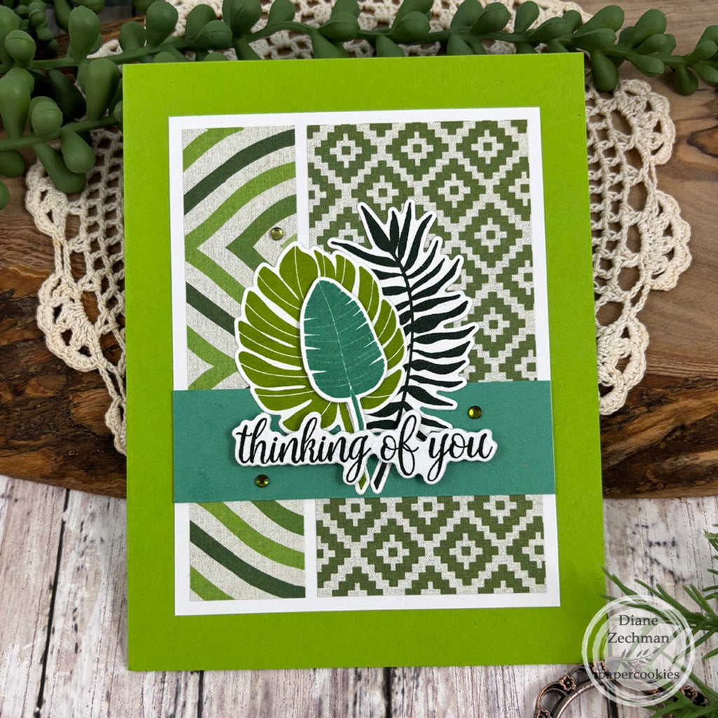 Sweet 'N Sassy Tropical Foliage Silhouettes Bundle Thinking Of You Card