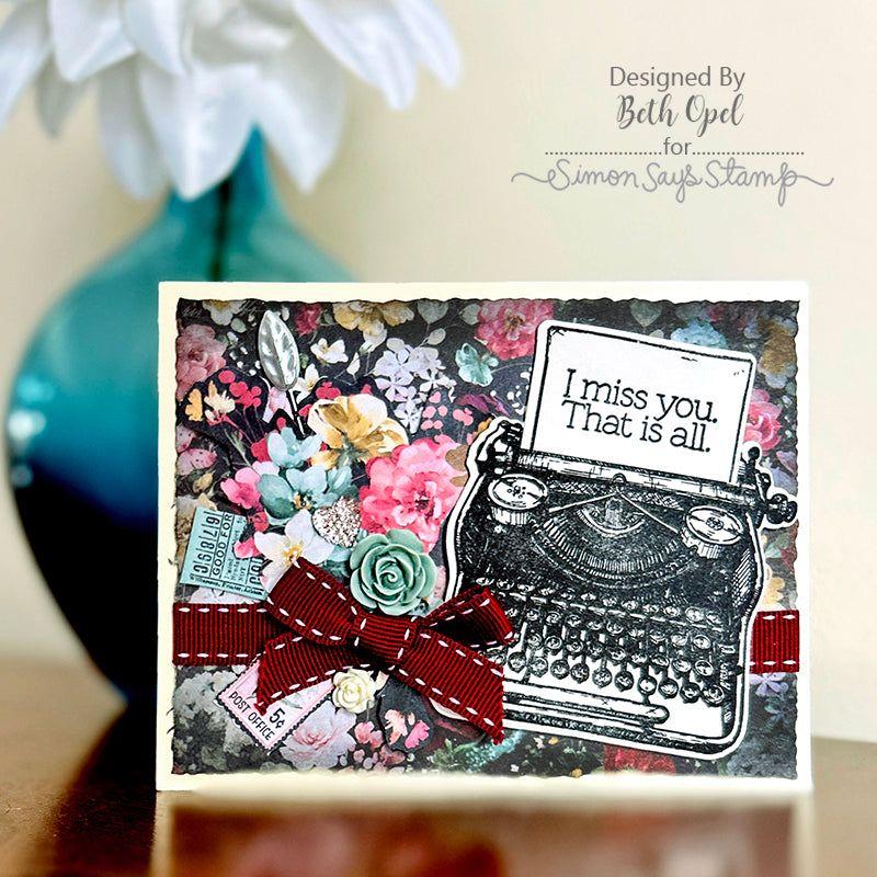 Simon Says Stamp Slider Typewriter Wafer Dies 1010sdc Miss You Card