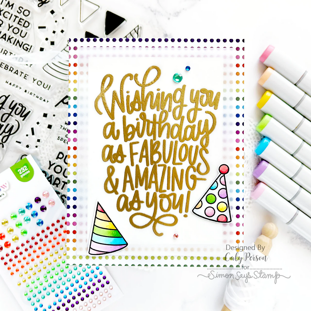Simon Says Stamps And Dies Put Your Party Hats On set690ph Season Of Wonder Birthday Card