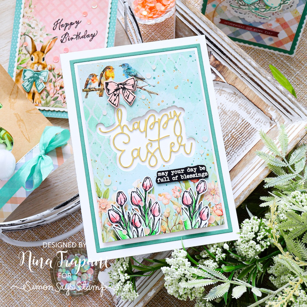 Simon Says Stamp Vintage Bunnies Wafer Dies 1583sdc Easter Card | color-code:ALT10