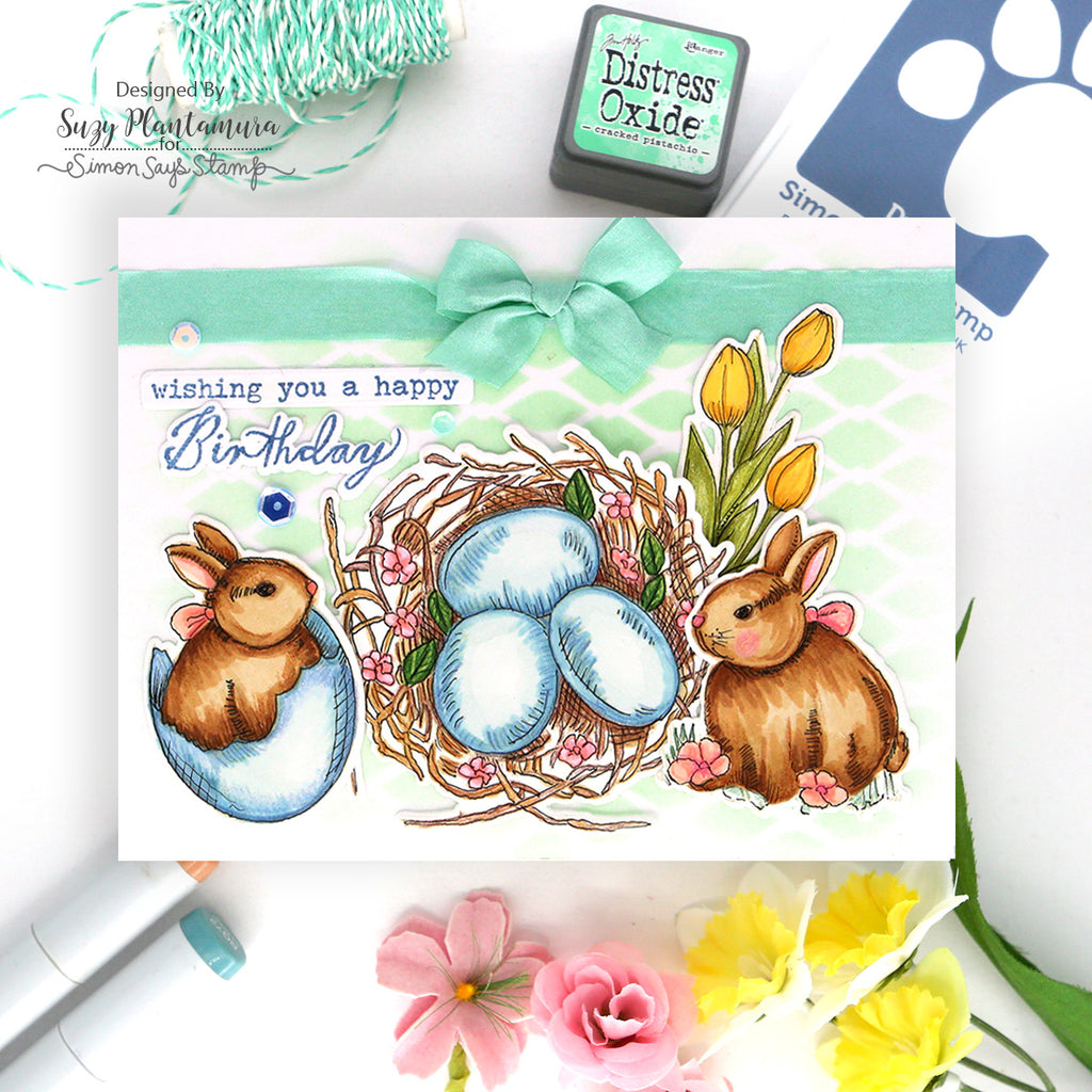Simon Says Stamp Vintage Bunnies Wafer Dies 1583sdc Birthday Card | color-code:ALT07