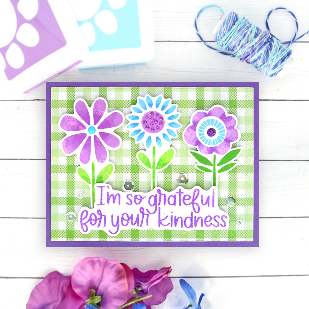 Simon Says Stamp Fresh Flower Happy Wafer Dies sssd112767c Thank You Card | color-code:ALT02
