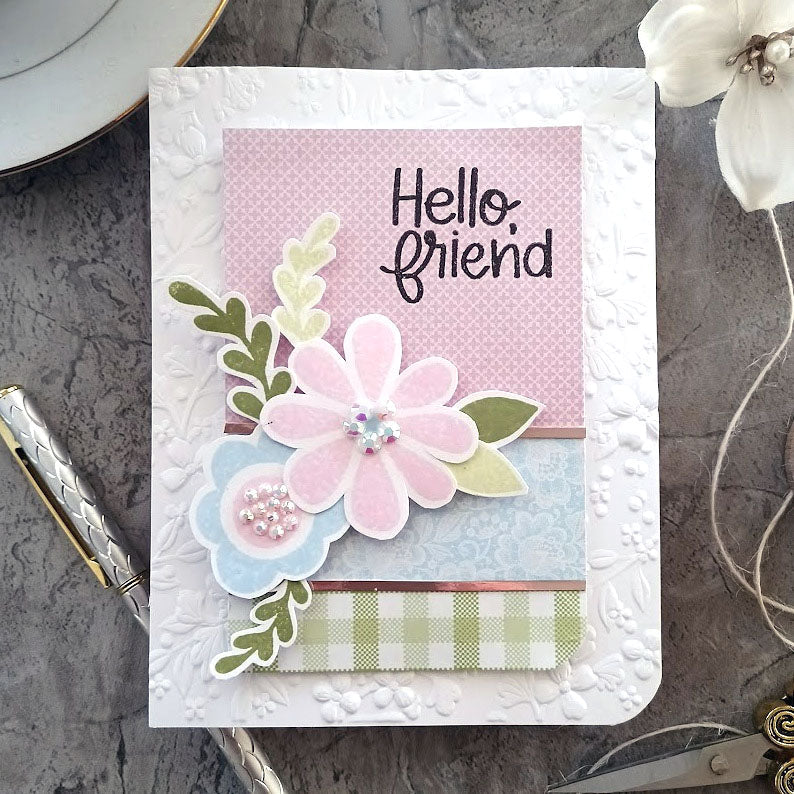 Simon Says Stamp Fresh Flower Happy Wafer Dies sssd112767c Hello Card | color-code:ALT04