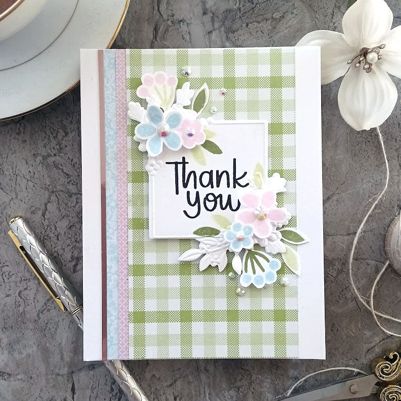 Simon Says Stamp Fresh Flower Happy Wafer Dies sssd112767c Thank You Card | color-code:ALT05