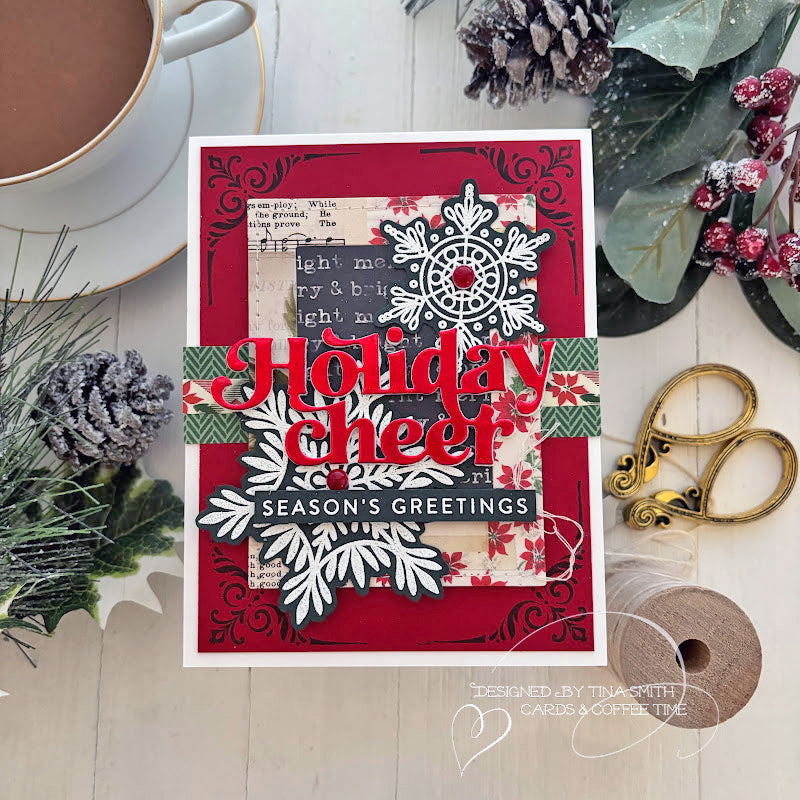 Simon Says Stamp Fancy Holiday Cheer Wafer Dies sssd112992 Christmas Card. | color-code:ALT05