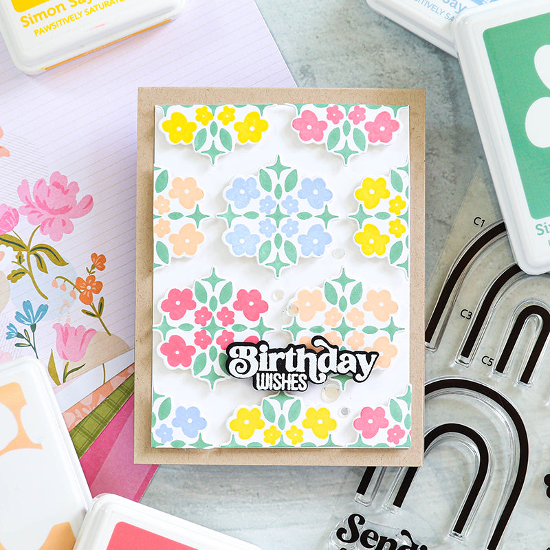 Simon Says Stamp Card Kit of the Month August 2023 Retro Wishes ck0823 Birthday Wishes Nina | color-code:ALT02
