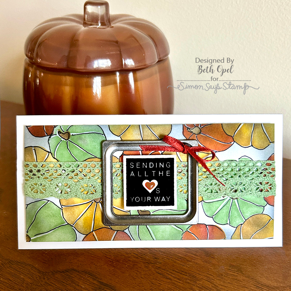 CZ Design Stamps and Dies A2 Grid Basics set1064ag Love Card