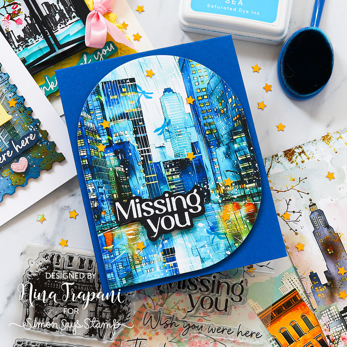 Simon Says Stamp Through the Window Wafer Dies 1402sdc Miss You Card | color-code:ALT03