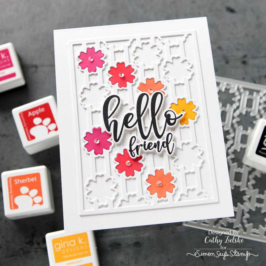 Gina K Designs for Simon Says Stamp Bold Blooms Plate Wafer Die 1355sdc Friend Card | color-code:ALT02