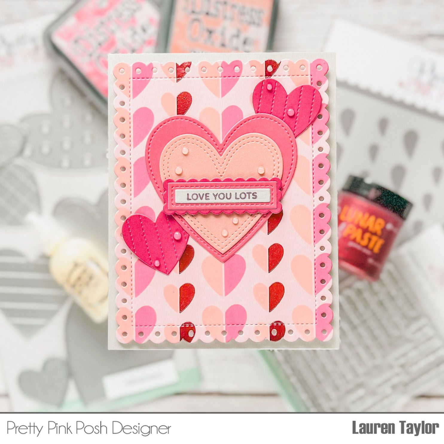 Pretty Pink Posh LAYERED VALENTINES HEARTS Stencils