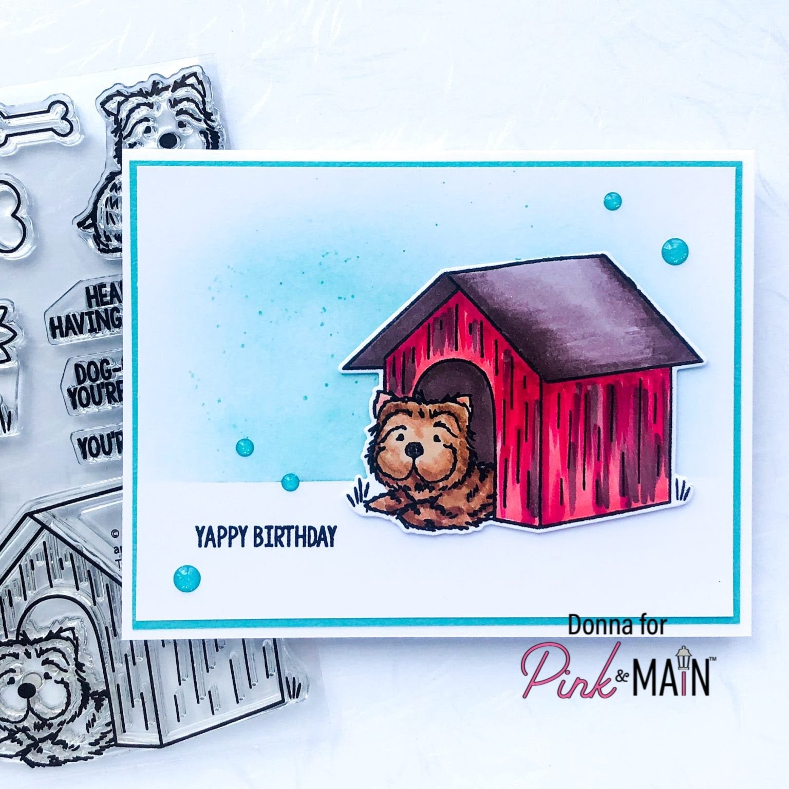 Pink and Main June Pup Clear Stamps PM0632 Birthday