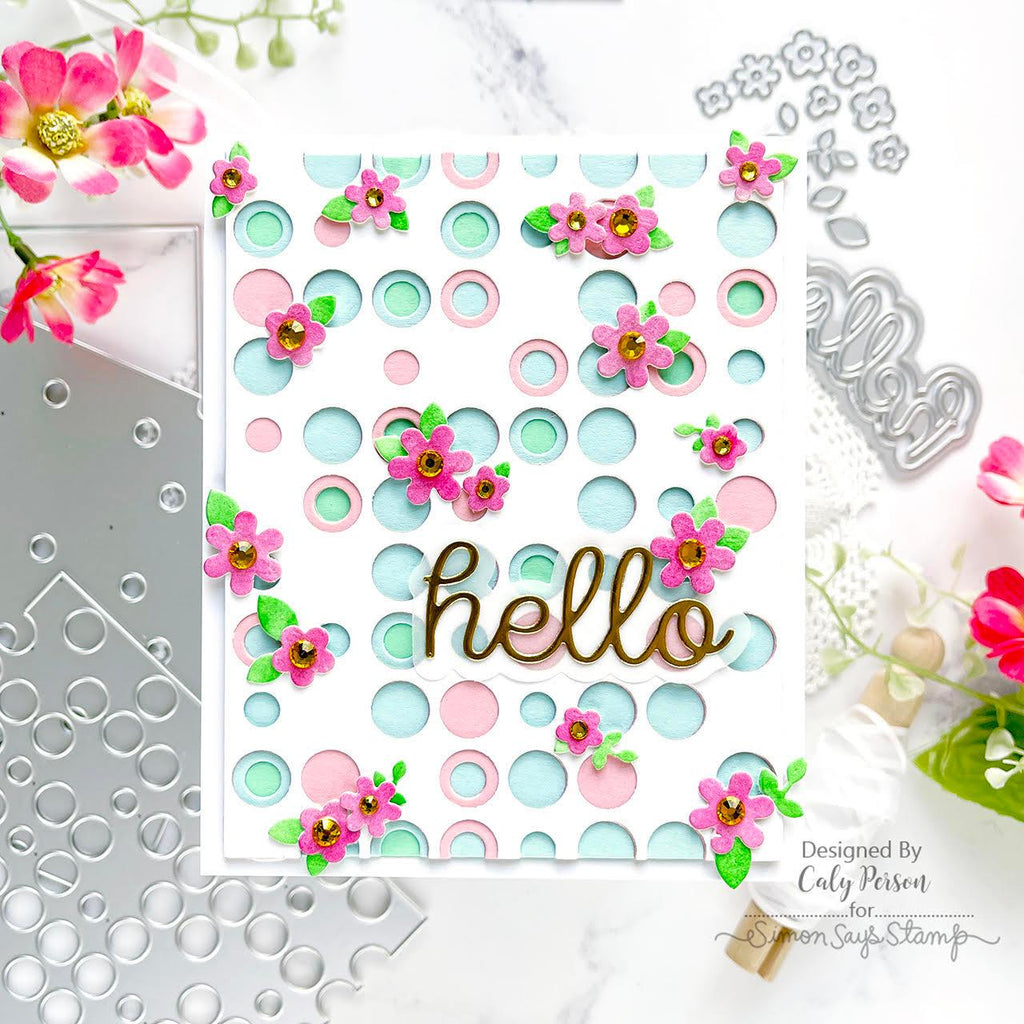 Tim Holtz Sizzix Layered Dots Thinlits Dies 666385 hello | color-code:ALT02