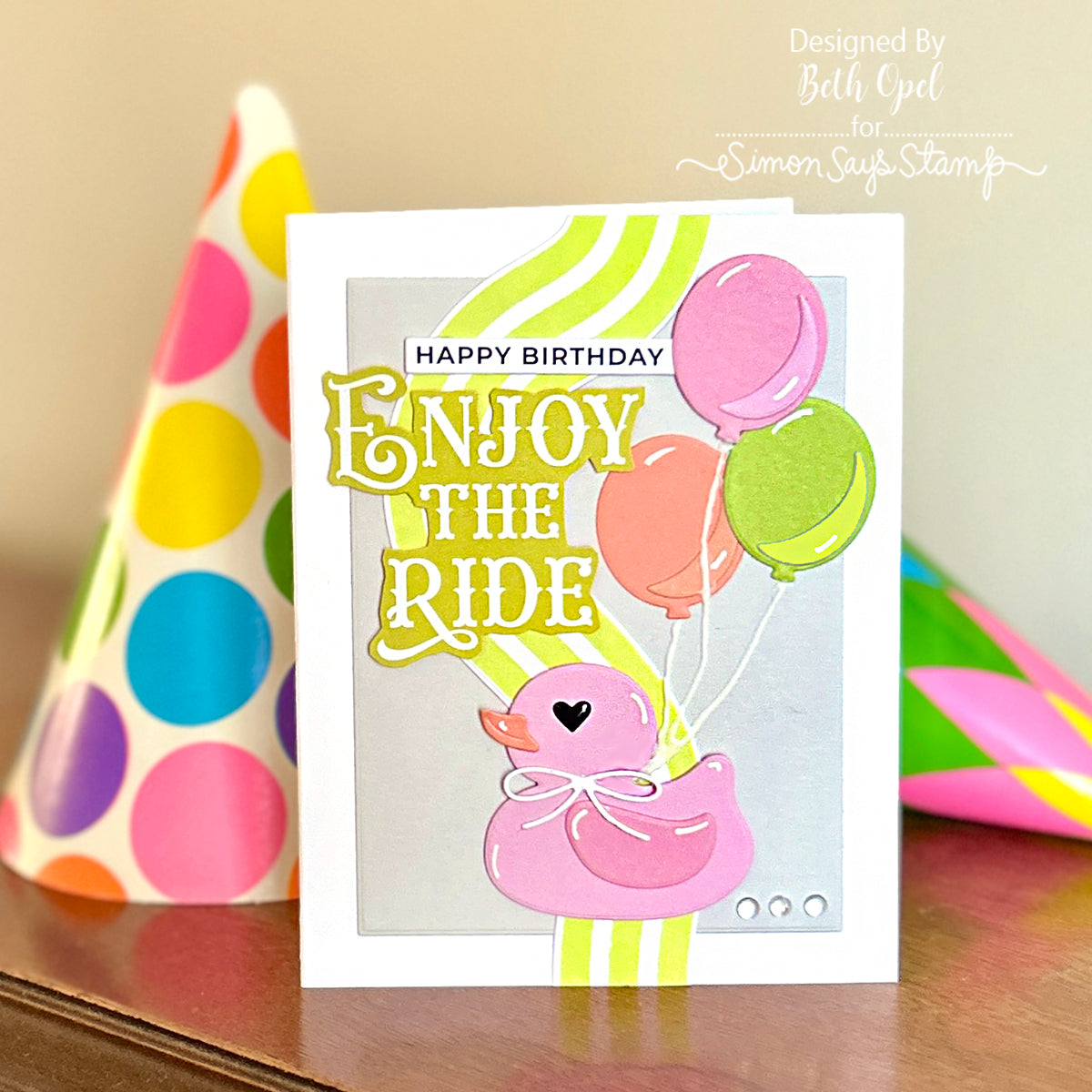 Simon Says Stamp Rubber Ducky Wafer Dies 1455sd Birthday Card