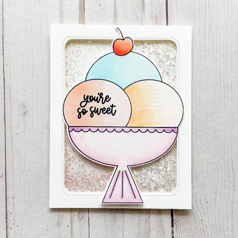 Avery Elle Clear Stamps Scoop st-23-38 shaker card
