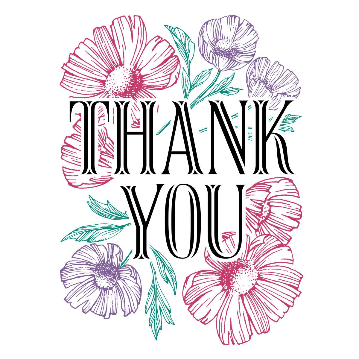 bpr-001 Spellbinders Thank You Blooms Registration Press Plates