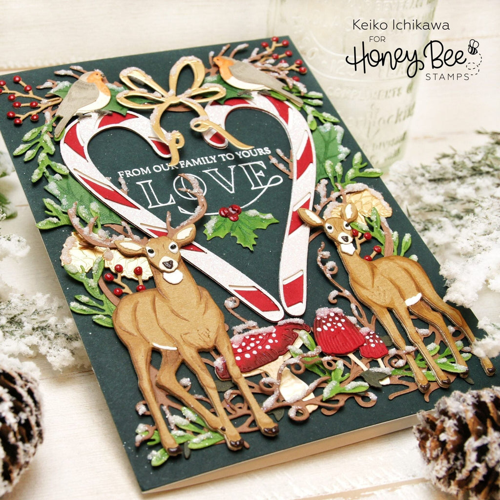 Honey Bee Lovely Layers Mushroom Dies hbds-llmush Holiday Forest Card | color-code:ALT01