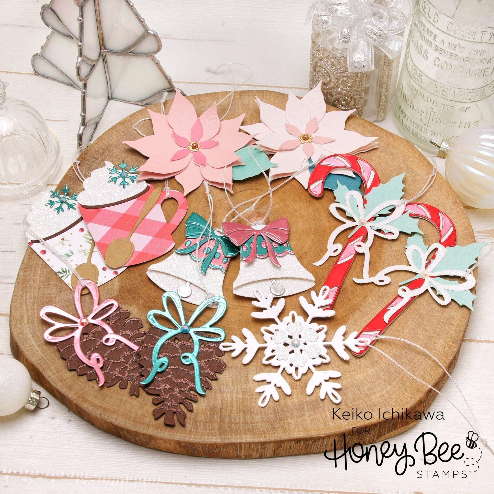 Honey Bee Layering Holiday Bells Dies hbds-lhbel Christmas Gift Tags | color-code:ALT03